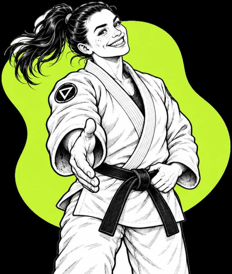 Judoczka podaje rękę, tak jak judocy po walce.