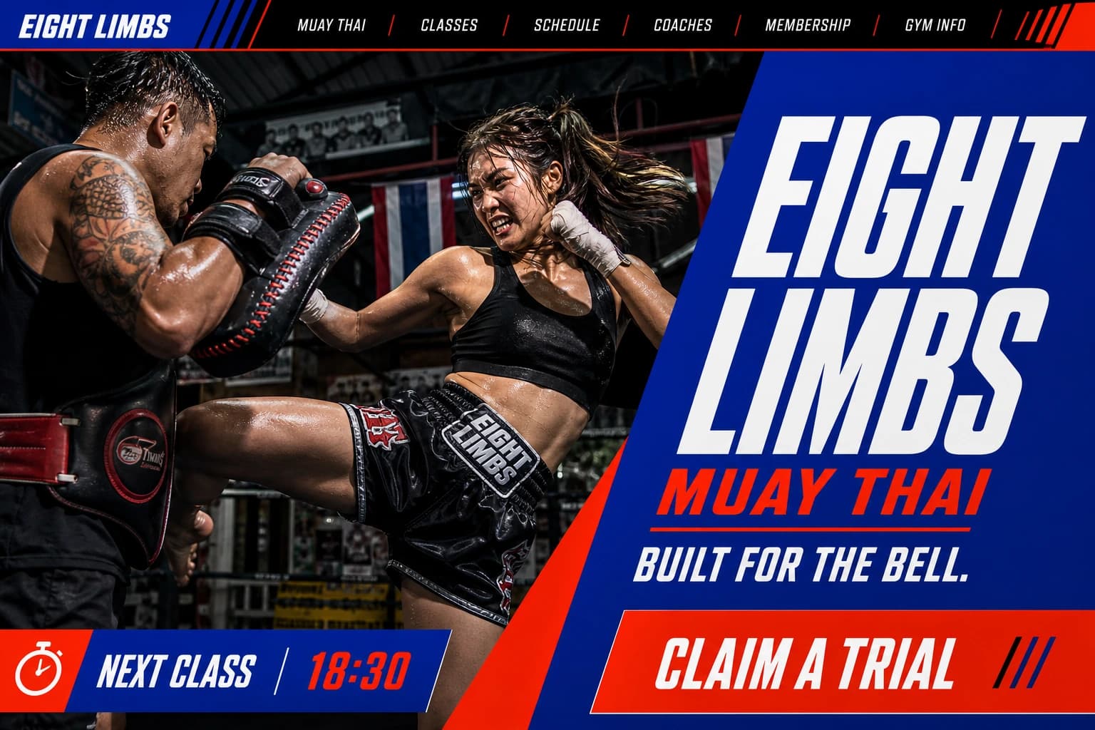 Muay Thai academy website concept