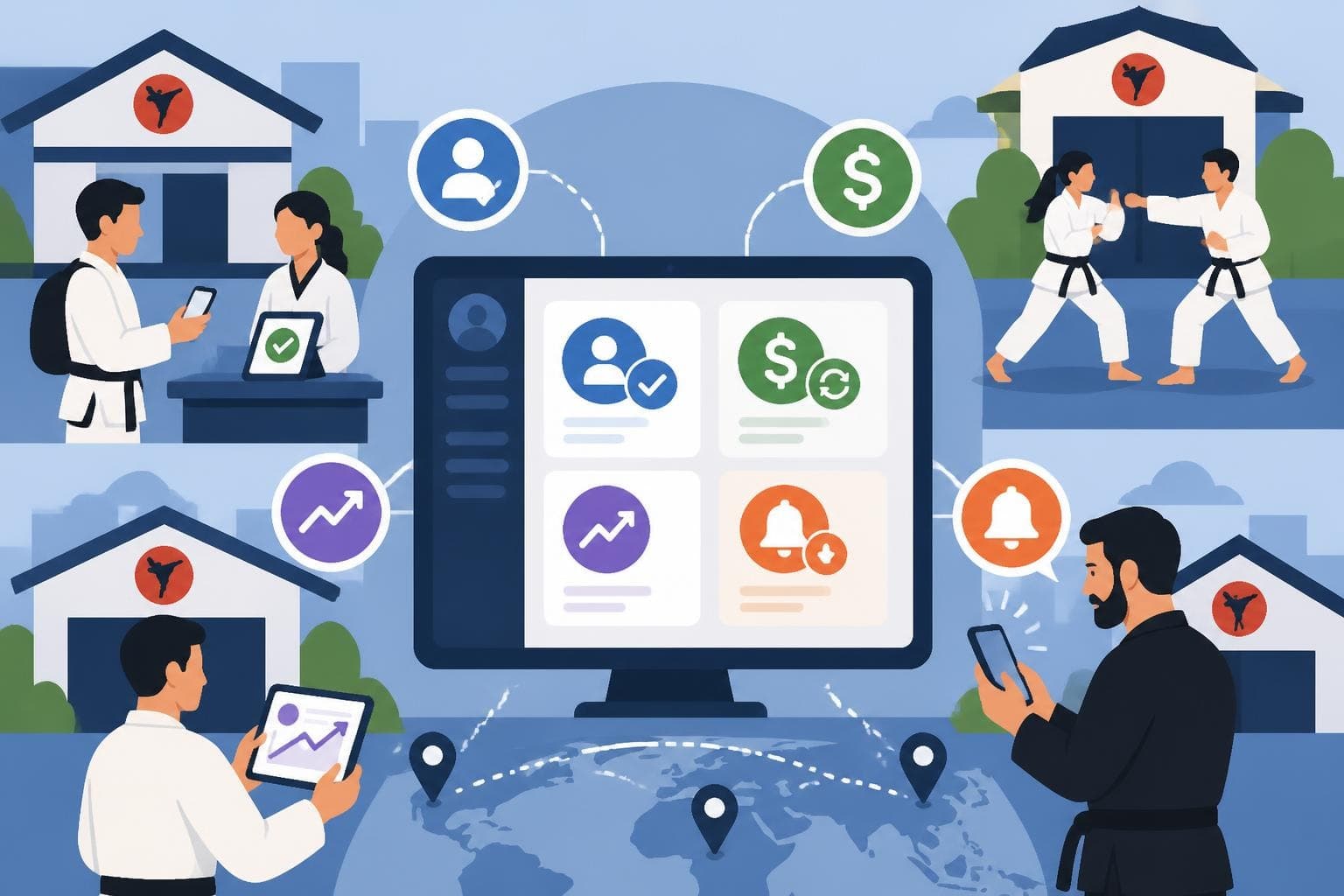 Real Time Management for Martial Arts Academies